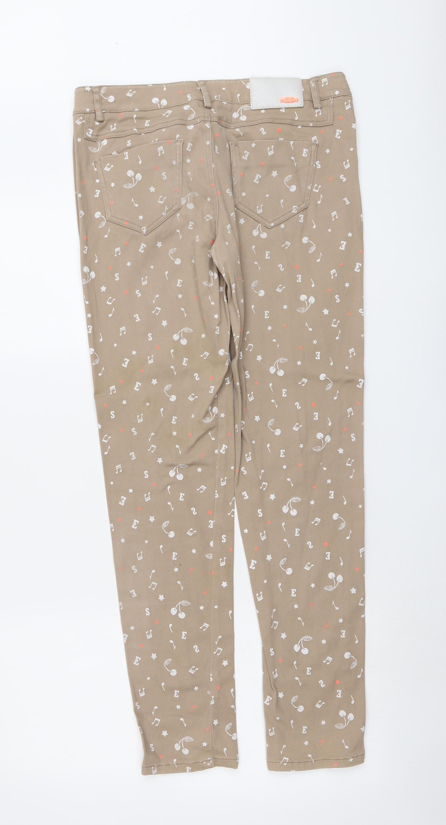 ES Style Womens Brown Cotton Straight Jeans Size 10 L29 in Regular Button