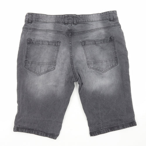 NEXT Mens Grey Cotton Chino Shorts Size 36 in Regular Zip