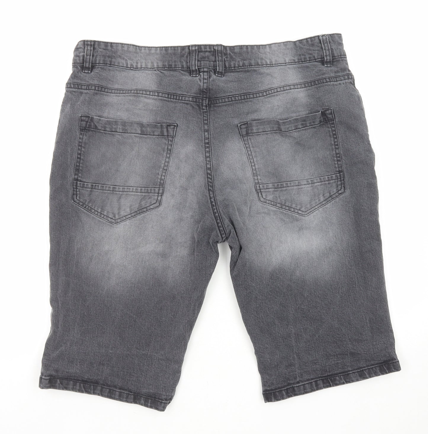 NEXT Mens Grey Cotton Chino Shorts Size 36 in Regular Zip