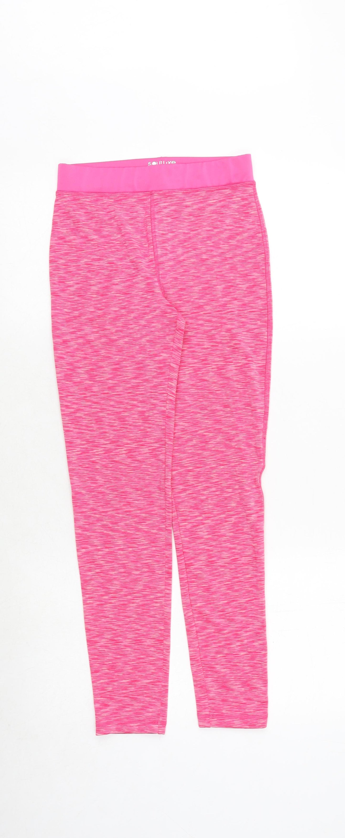 Souluxe Girls Pink Geometric Polyester Jogger Trousers Size 12 Years Regular Pullover - Leggings