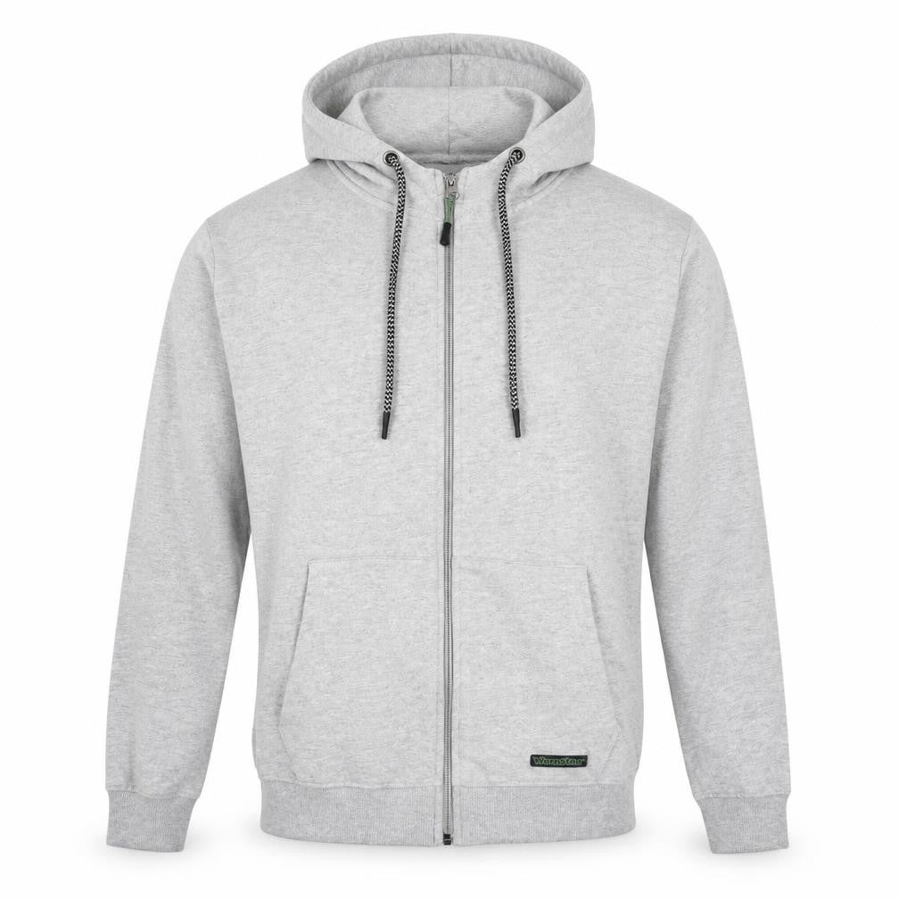 Workwear Mens Grey Cotton Full Zip Hoodie Size S