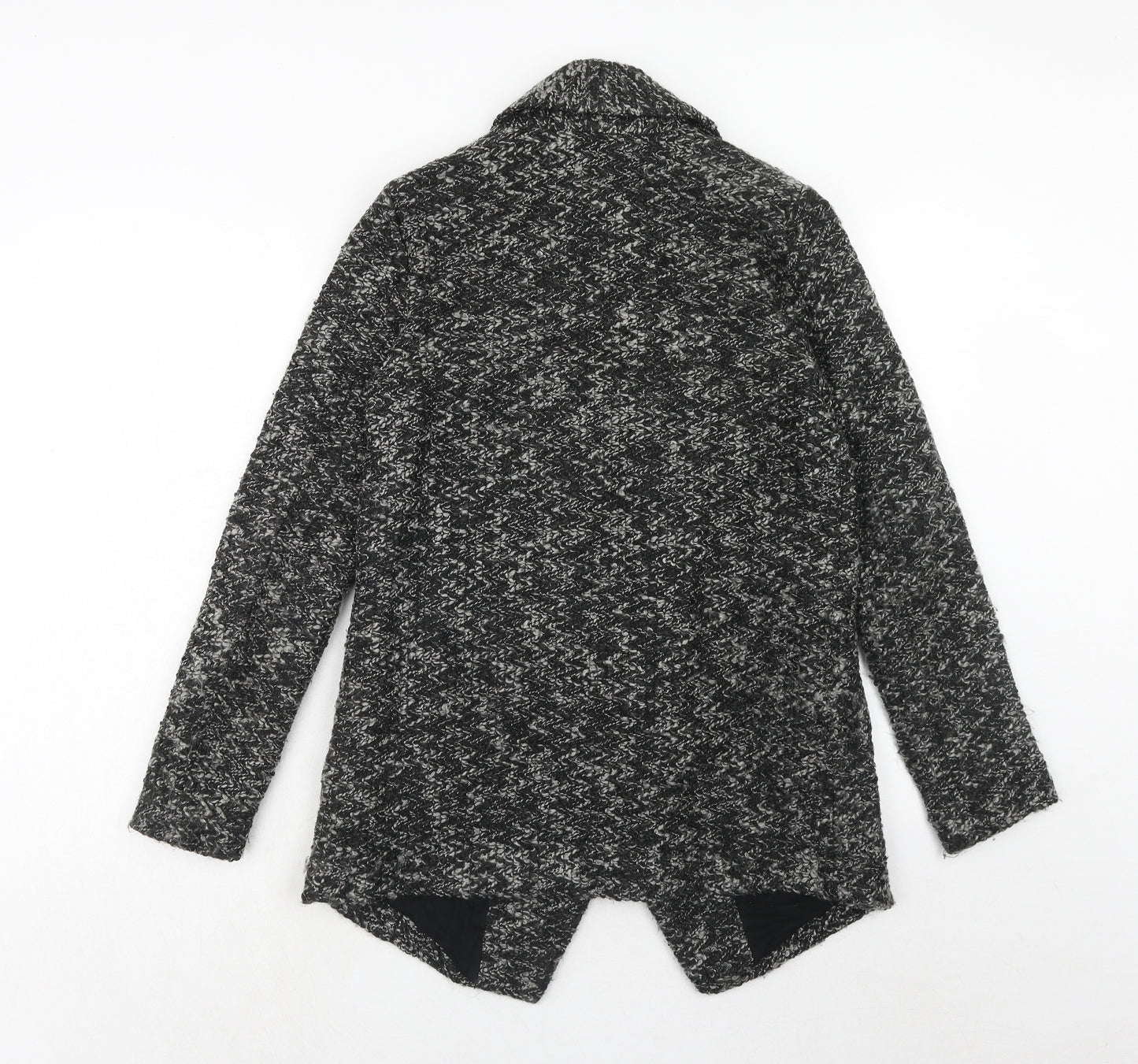New Look Womens Grey Geometric Jacket Coatigan Size 8 - Zig Zag Look