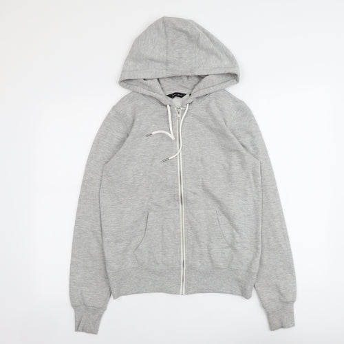 New Look Womens Grey Polyester Full Zip Hoodie Size 12 Zip