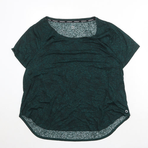 GOODMOVE Womens Green Geometric Polyester Basic T-Shirt Size 20 Scoop Neck Pullover