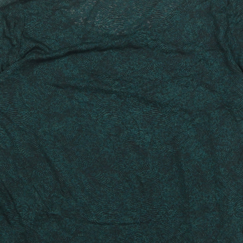 GOODMOVE Womens Green Geometric Polyester Basic T-Shirt Size 20 Scoop Neck Pullover