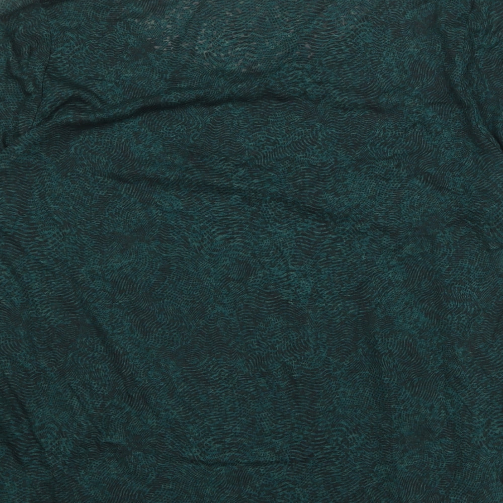 GOODMOVE Womens Green Geometric Polyester Basic T-Shirt Size 20 Scoop Neck Pullover