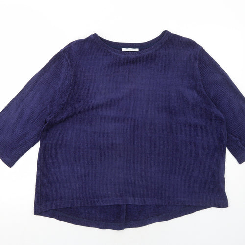 Zara Womens Blue Round Neck Acrylic Pullover Jumper Size M Pullover