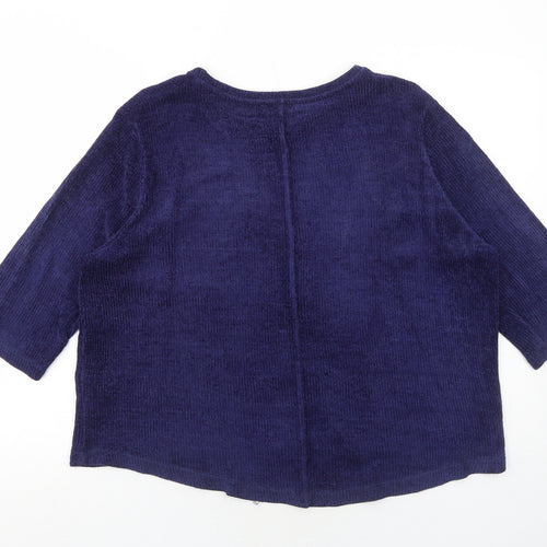 Zara Womens Blue Round Neck Acrylic Pullover Jumper Size M Pullover