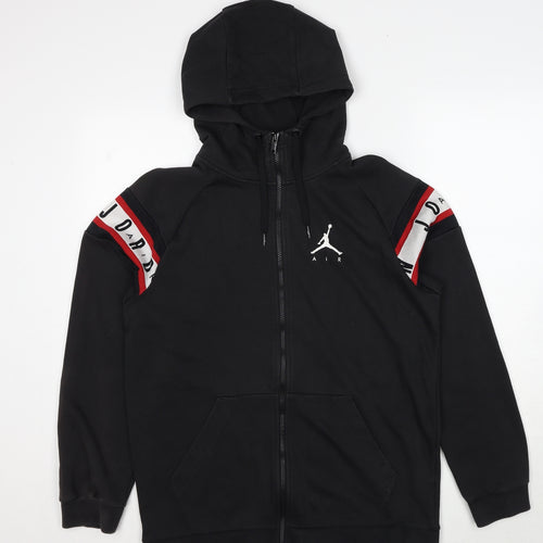 Jordan Mens Black Cotton Full Zip Hoodie Size M