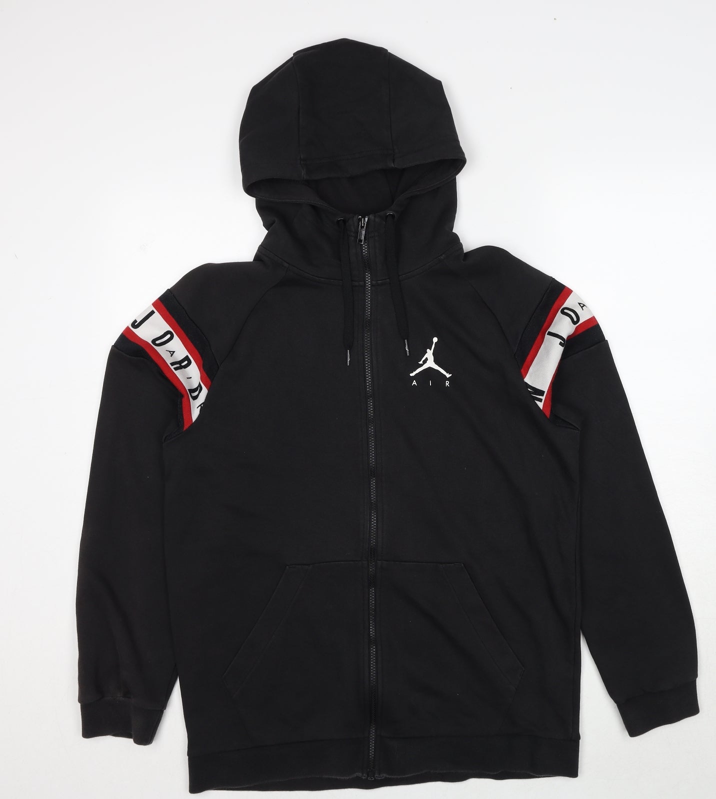 Jordan Mens Black Cotton Full Zip Hoodie Size M