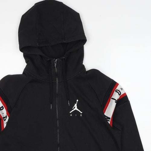 Jordan Mens Black Cotton Full Zip Hoodie Size M