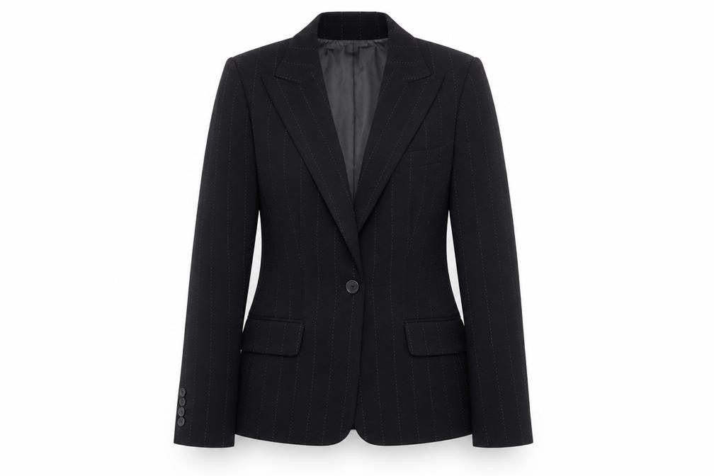 Front view of Anne Klein women’s black polyester jacket suit jacket, size UK 8