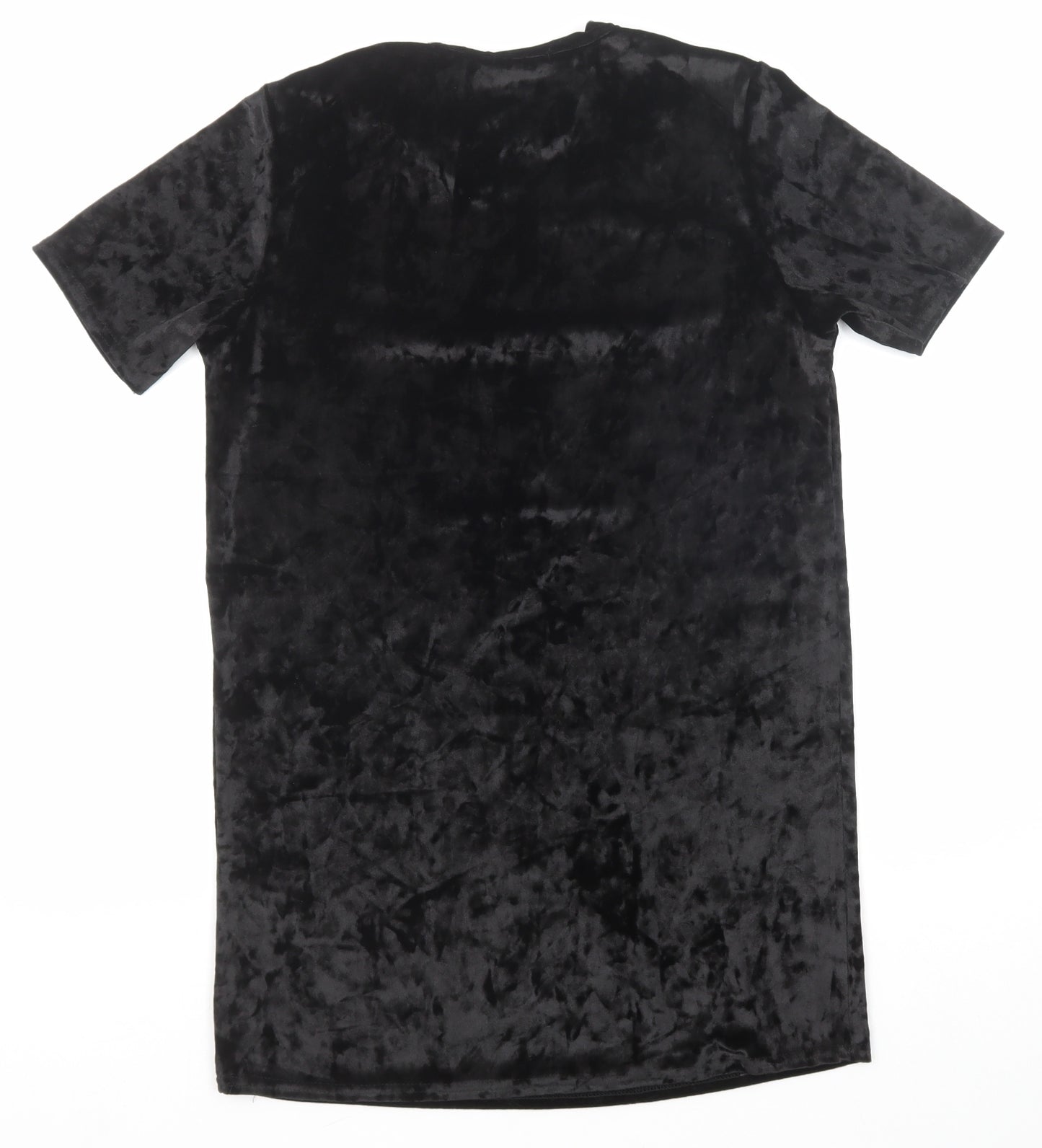 Boohoo Womens Black Polyester Mini Size 8 V-Neck Buckle - Bull Ring Collar