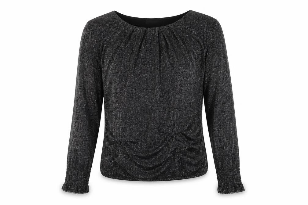 Front view of Wallis women’s grey polyester basic blouse, size UK 8, round neck