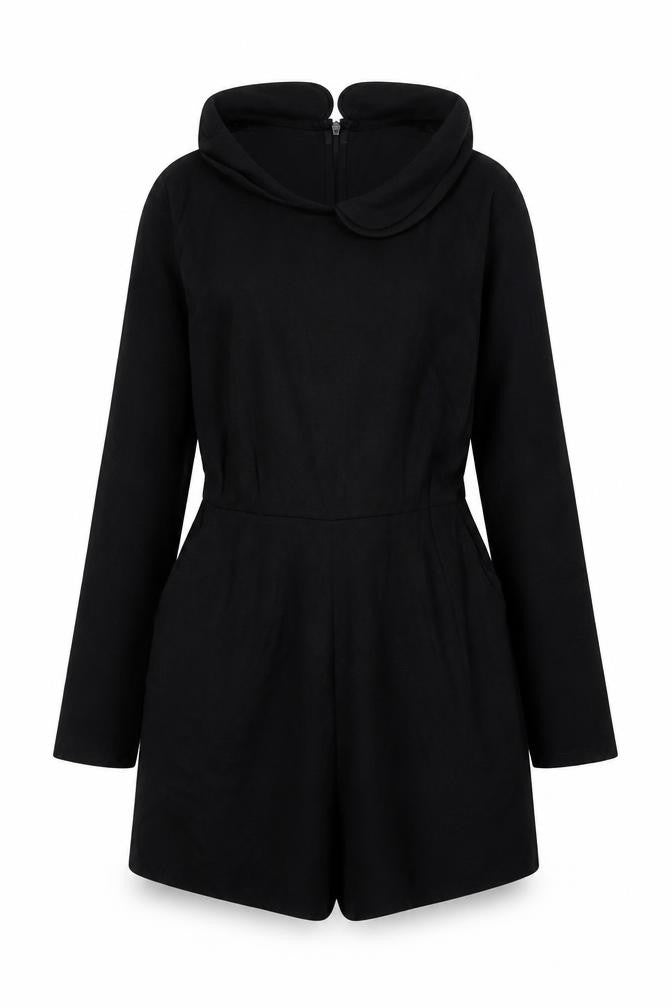 Cooperative Womens Black Viscose Playsuit One-Piece Size XS Zip