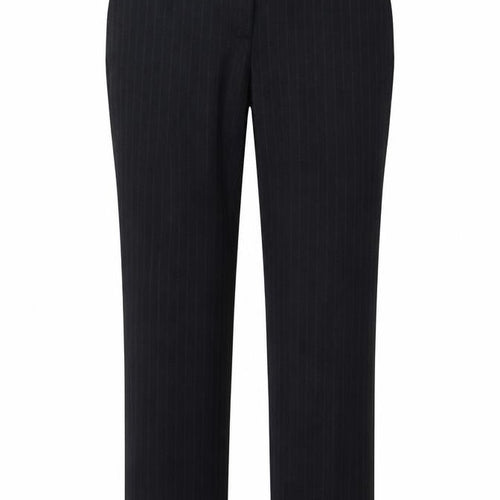 Marks and Spencer Womens Blue Striped Viscose Trousers Size 12 L30 in Regular Button