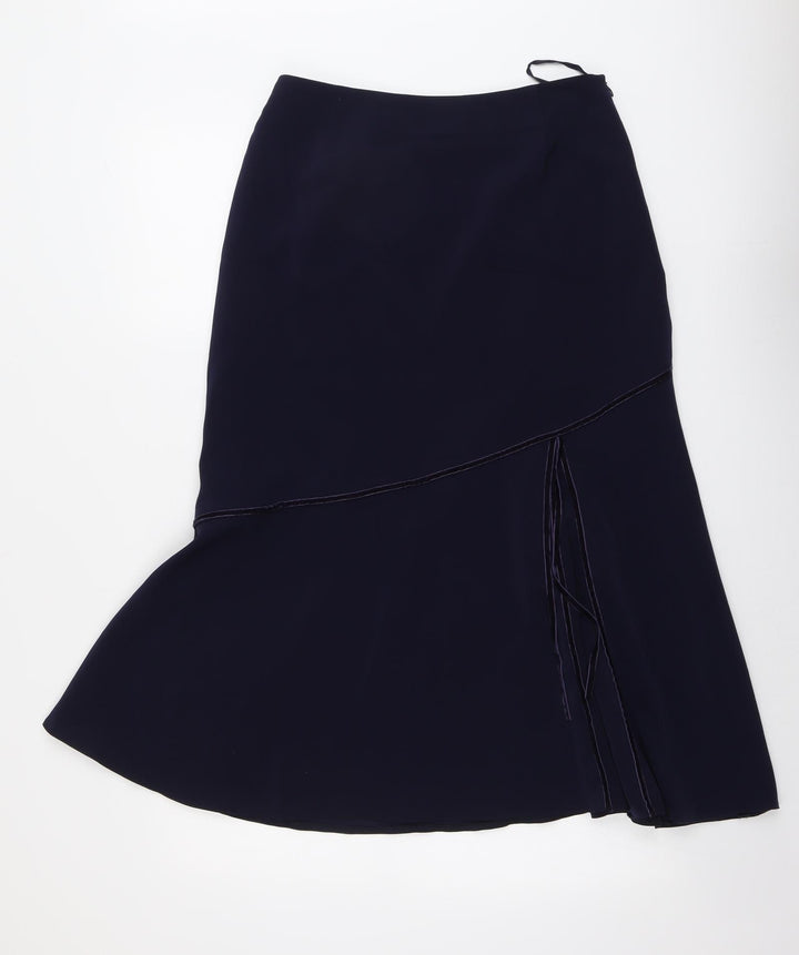 Joella Di Marco Womens Blue Polyester A-Line Skirt Size 12 Zip
