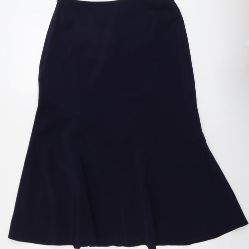 Joella Di Marco Womens Blue Polyester A-Line Skirt Size 12 Zip