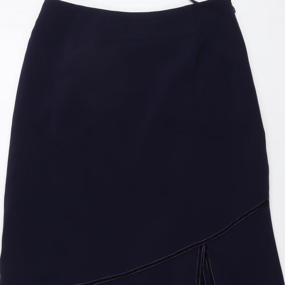 Joella Di Marco Womens Blue Polyester A-Line Skirt Size 12 Zip