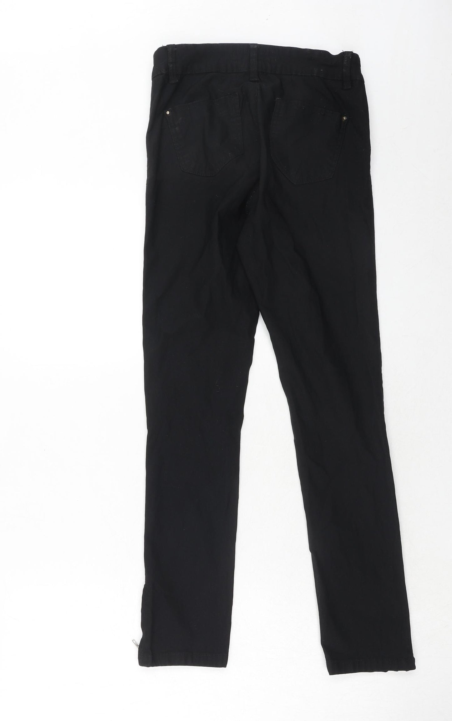 Forever Unique Womens Black Cotton Skinny Jeans Size 12 Regular Zip