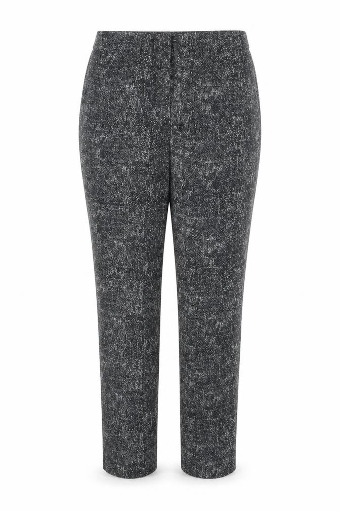 Front view of Marks & Spencer women’s black cotton trousers, size UK 10, regular zip