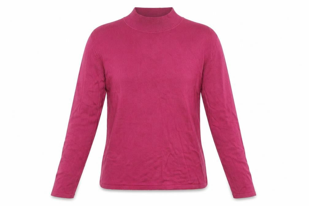 Country Casuals Womens Pink High Neck Lyocell Pullover Jumper Size S