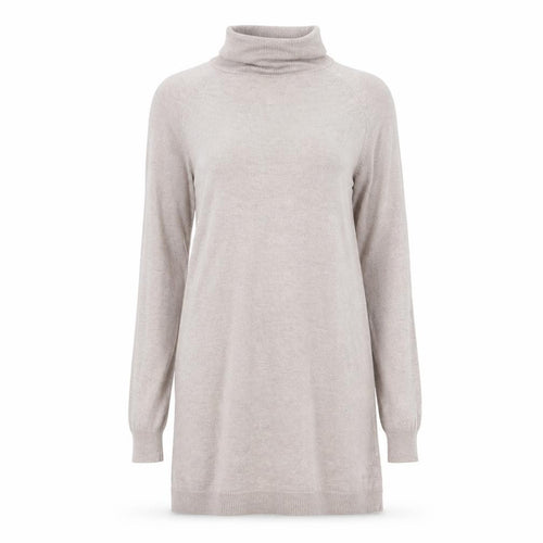 Marks and Spencer Womens Beige Viscose Jumper Dress Size XS Roll Neck Pullover