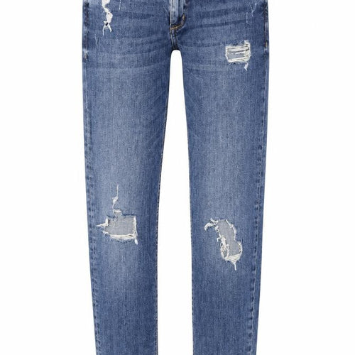 H&M Womens Blue Cotton Straight Jeans Size 31 in Regular Zip