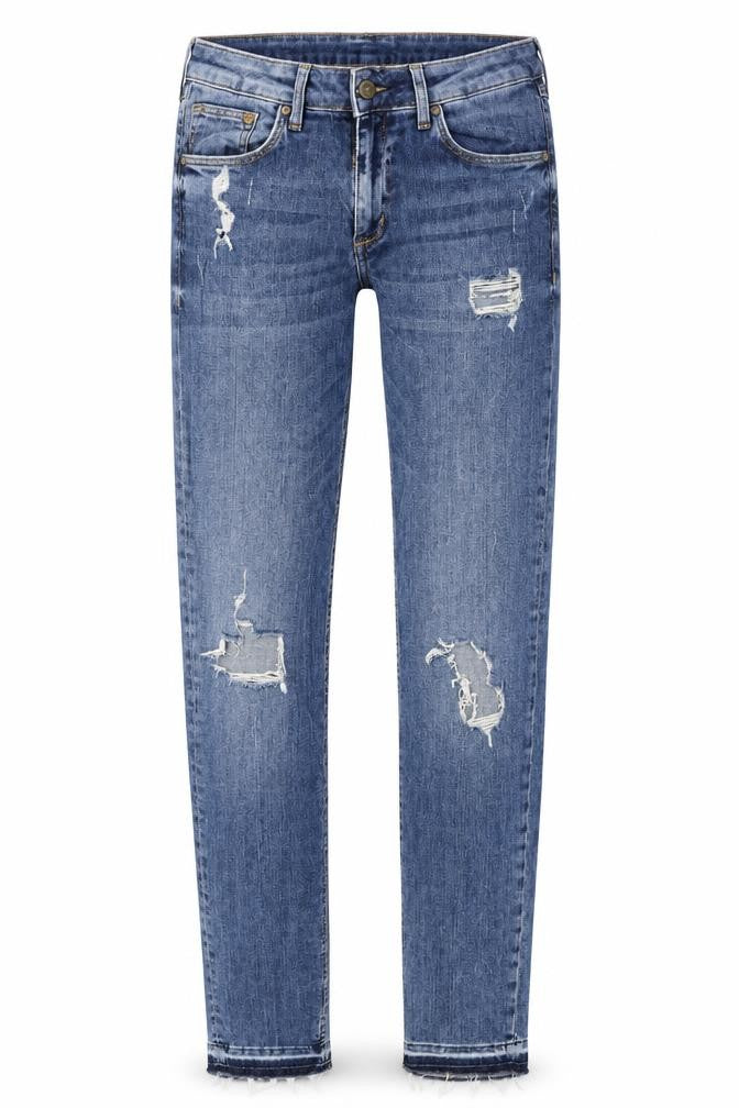 H&M Womens Blue Cotton Straight Jeans Size 31 in Regular Zip