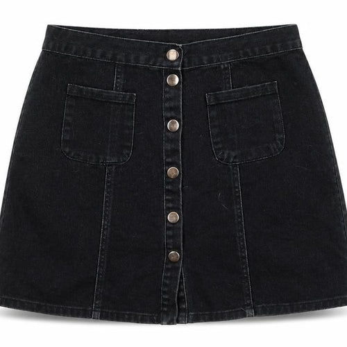 Cooperative Womens Black Cotton A-Line Skirt Size M Snap
