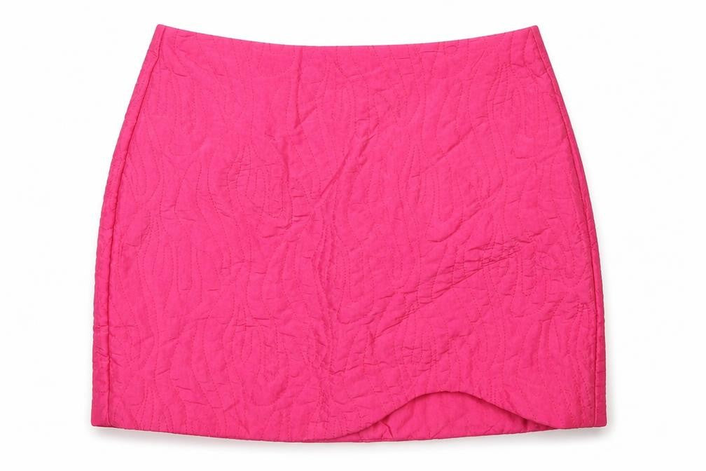 Bershka Womens Pink Geometric Polyester Mini Skirt Size XS Zip