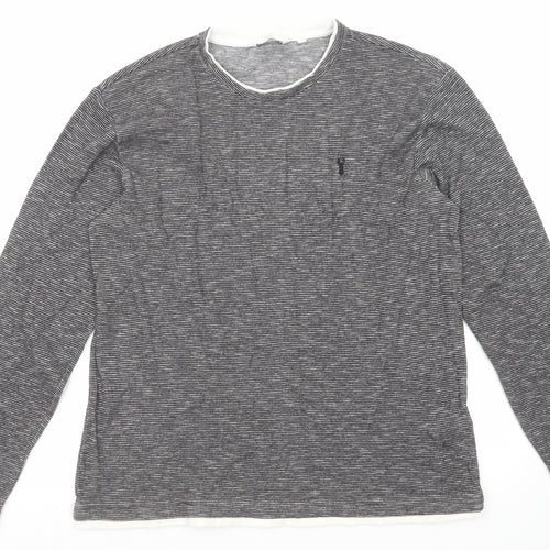 NEXT Mens Black Cotton T-Shirt Size L Crew Neck