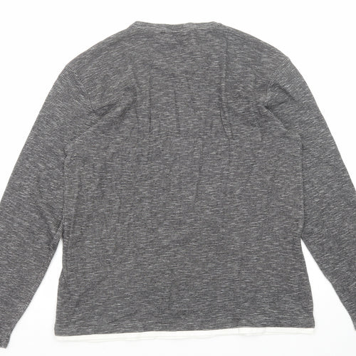 NEXT Mens Black Cotton T-Shirt Size L Crew Neck