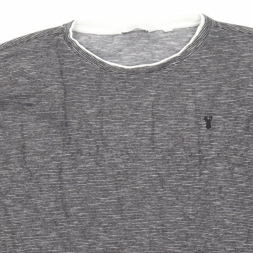 NEXT Mens Black Cotton T-Shirt Size L Crew Neck