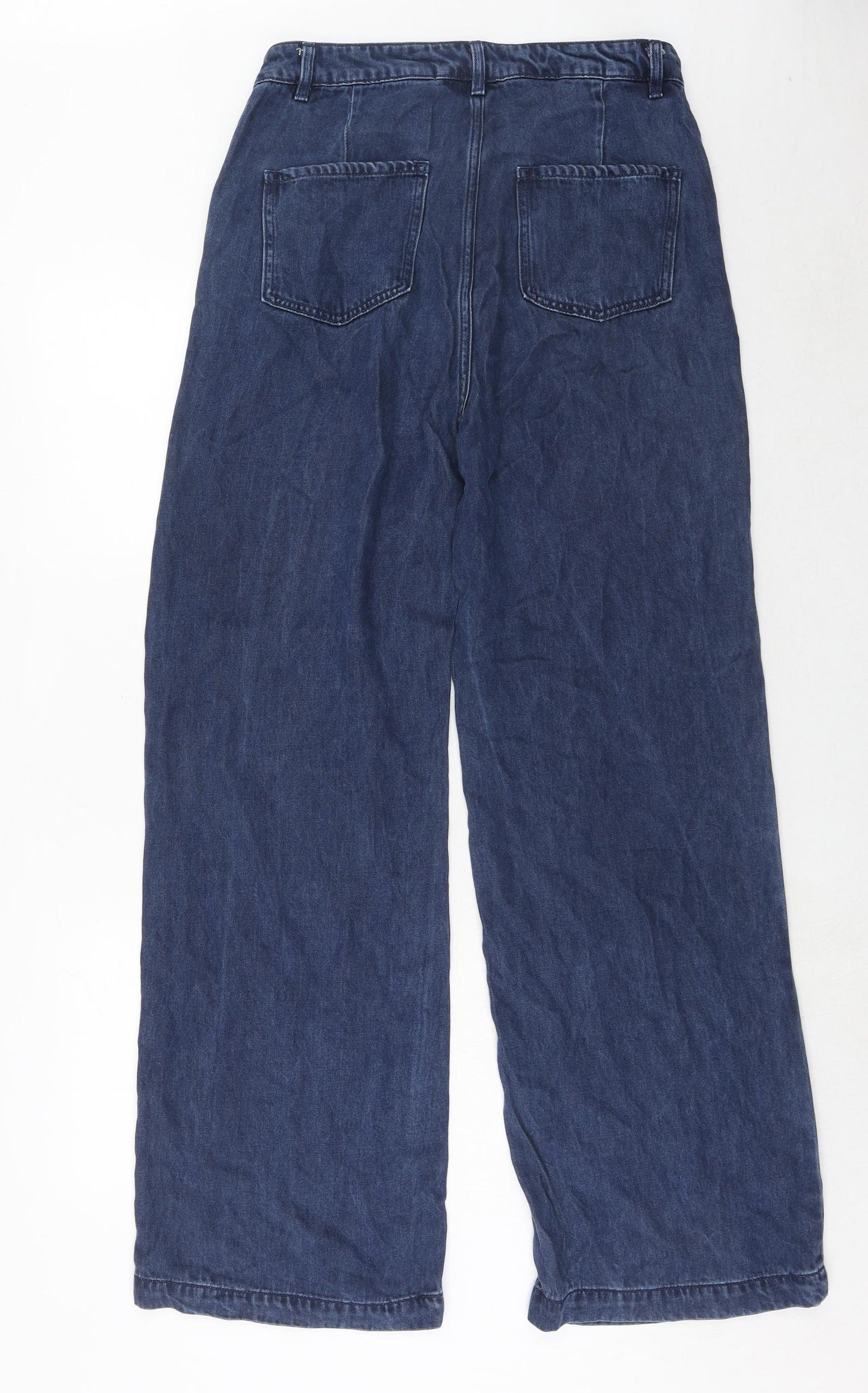 NEXT Womens Blue Cotton Straight Jeans Size 10 Regular Zip