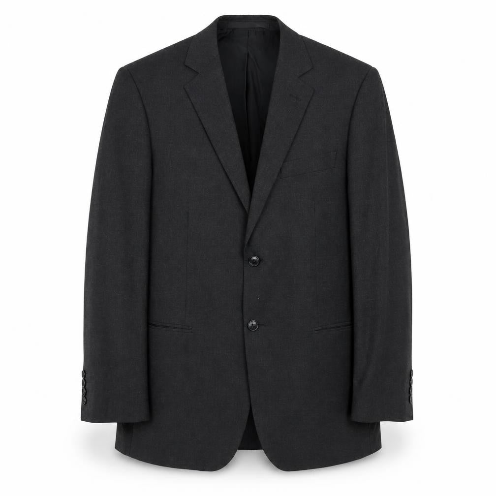 Front view of Marks & Spencer men’s grey polyester jacket suit jacket, size 40, regular