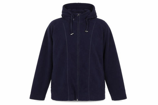 Front view of EWM women’s blue jacket, size M, zip