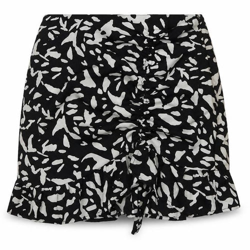 Brave Soul Womens Black Geometric Polyester Skater Skirt Size M Zip