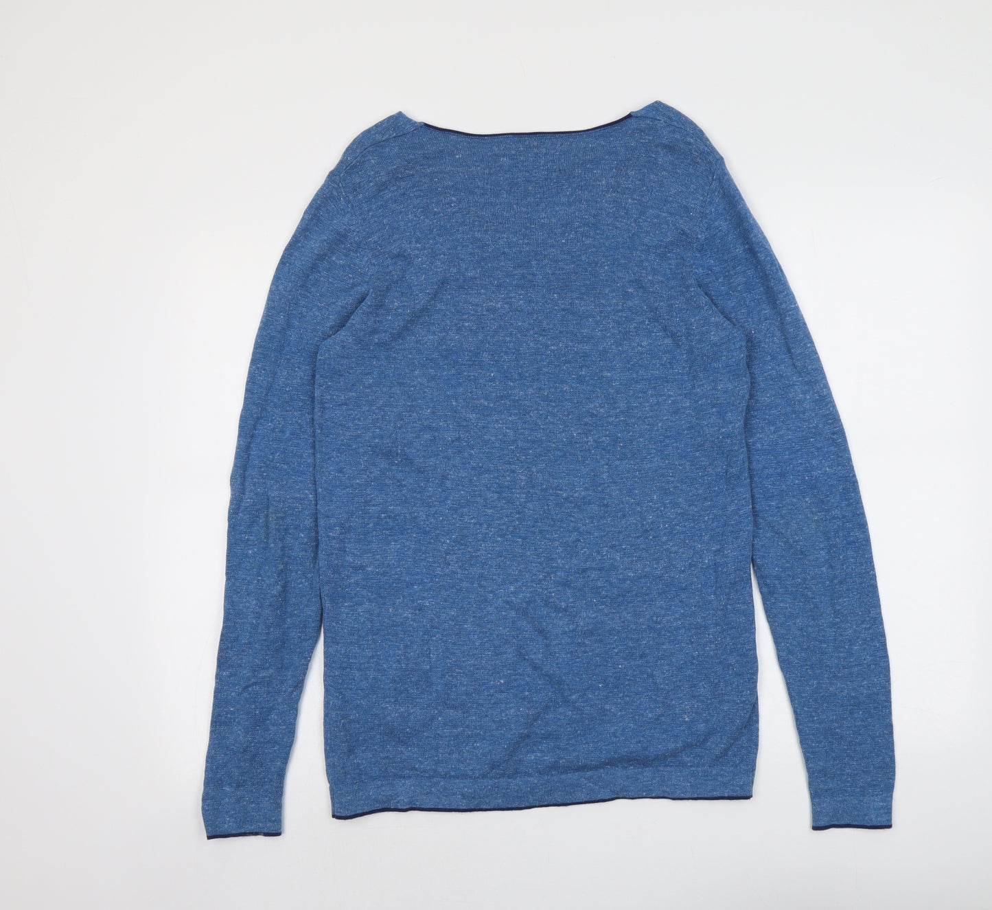 JACK & JONES Mens Blue Round Neck Cotton Pullover Jumper Size S Long Sleeve