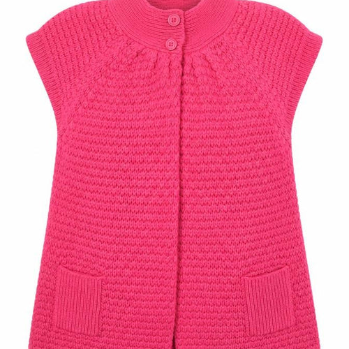 //Text Womens Pink Round Neck Acrylic Cardigan Jumper Size M