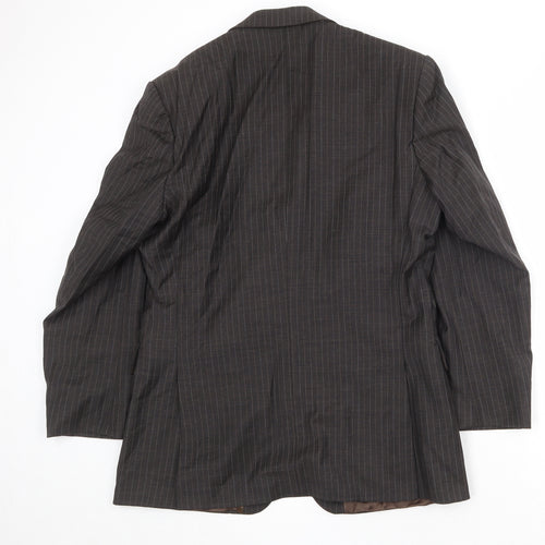 Karl Jackson Mens Brown Striped Wool Jacket Suit Jacket Size 38 Regular