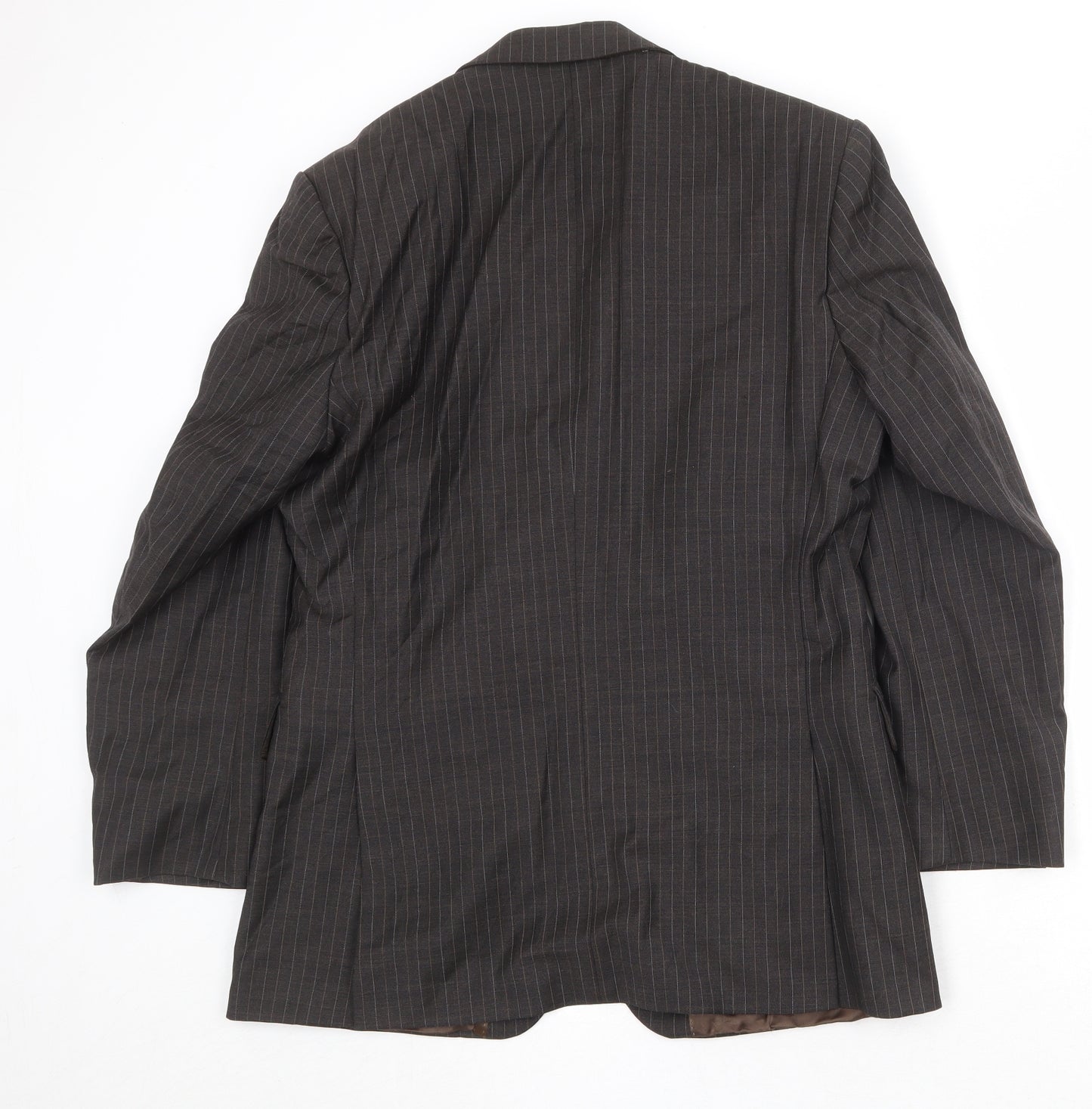 Karl Jackson Mens Brown Striped Wool Jacket Suit Jacket Size 38 Regular