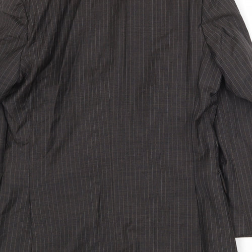 Karl Jackson Mens Brown Striped Wool Jacket Suit Jacket Size 38 Regular