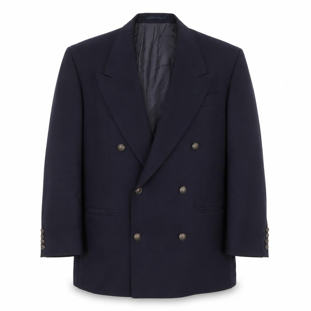 Front view of Next men’s blue wool jacket suit jacket, size 40, regular