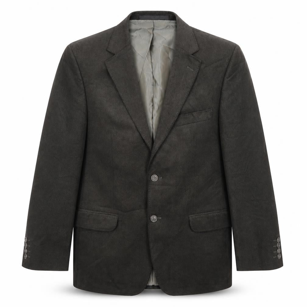 Front view of Marks & Spencer men’s brown polyester jacket blazer, size 38, regular