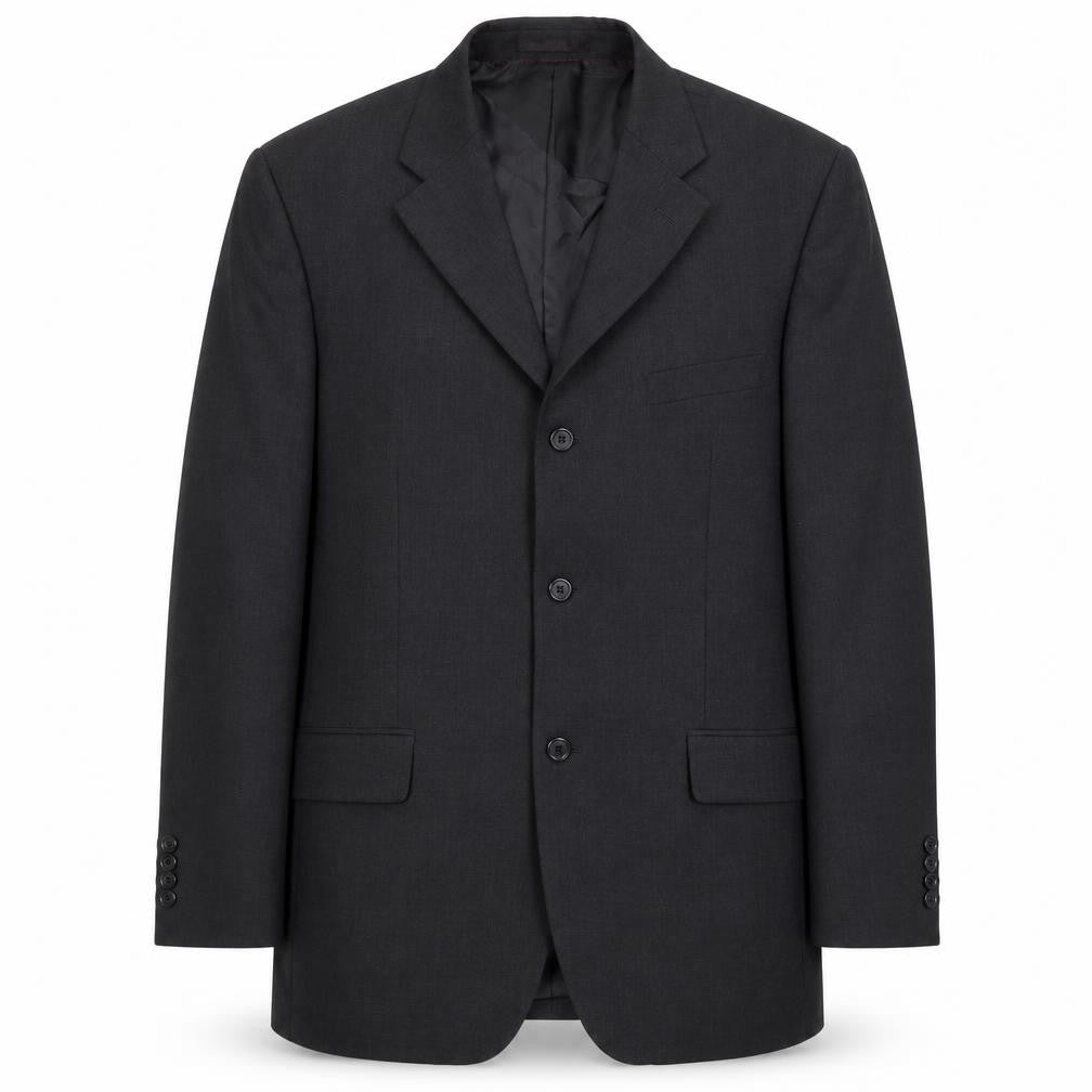 Front view of Charlton Grey men’s grey polyester jacket suit jacket, size 42, regular