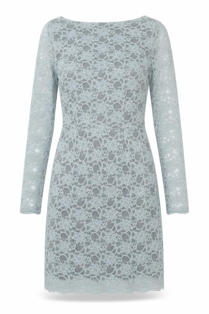 Jones+Jones Womens Blue Floral Polyester A-Line Size 8 Boat Neck Zip