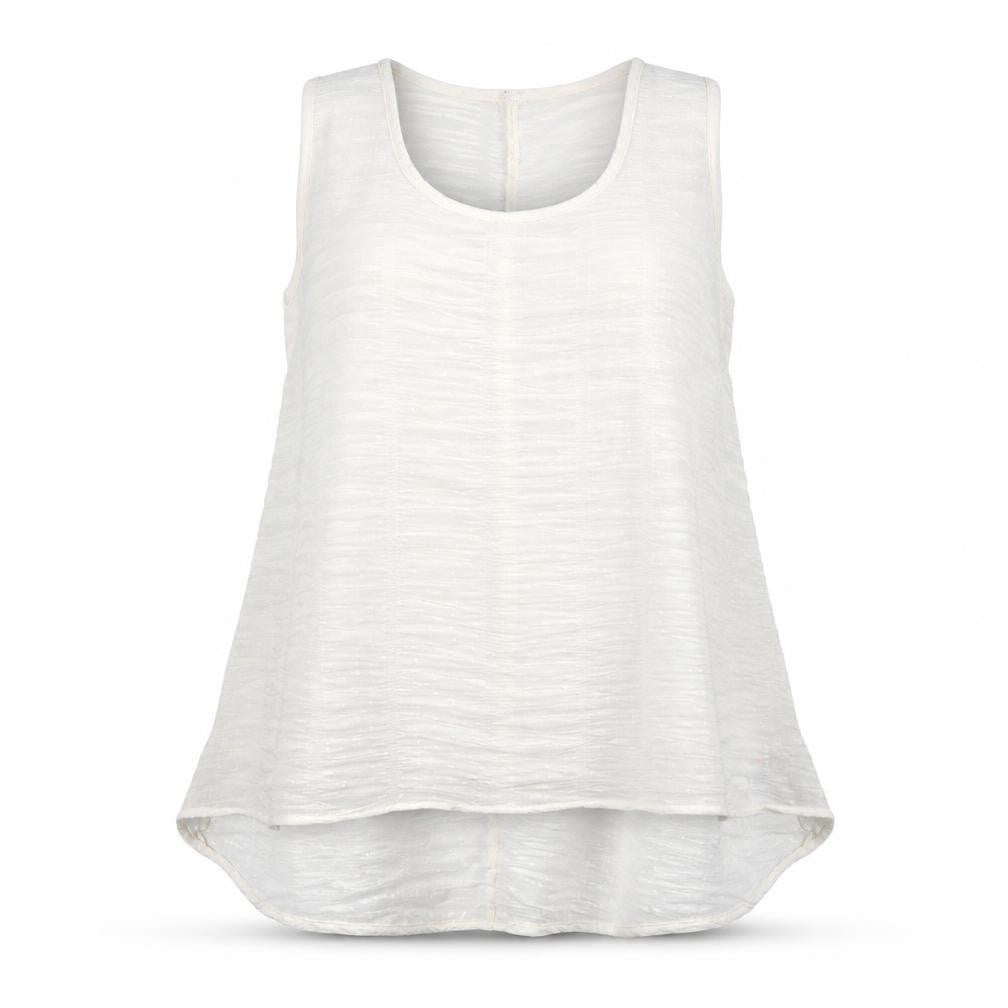 Front view of Yours women’s ivory polyester basic tank, size UK 22, round neck