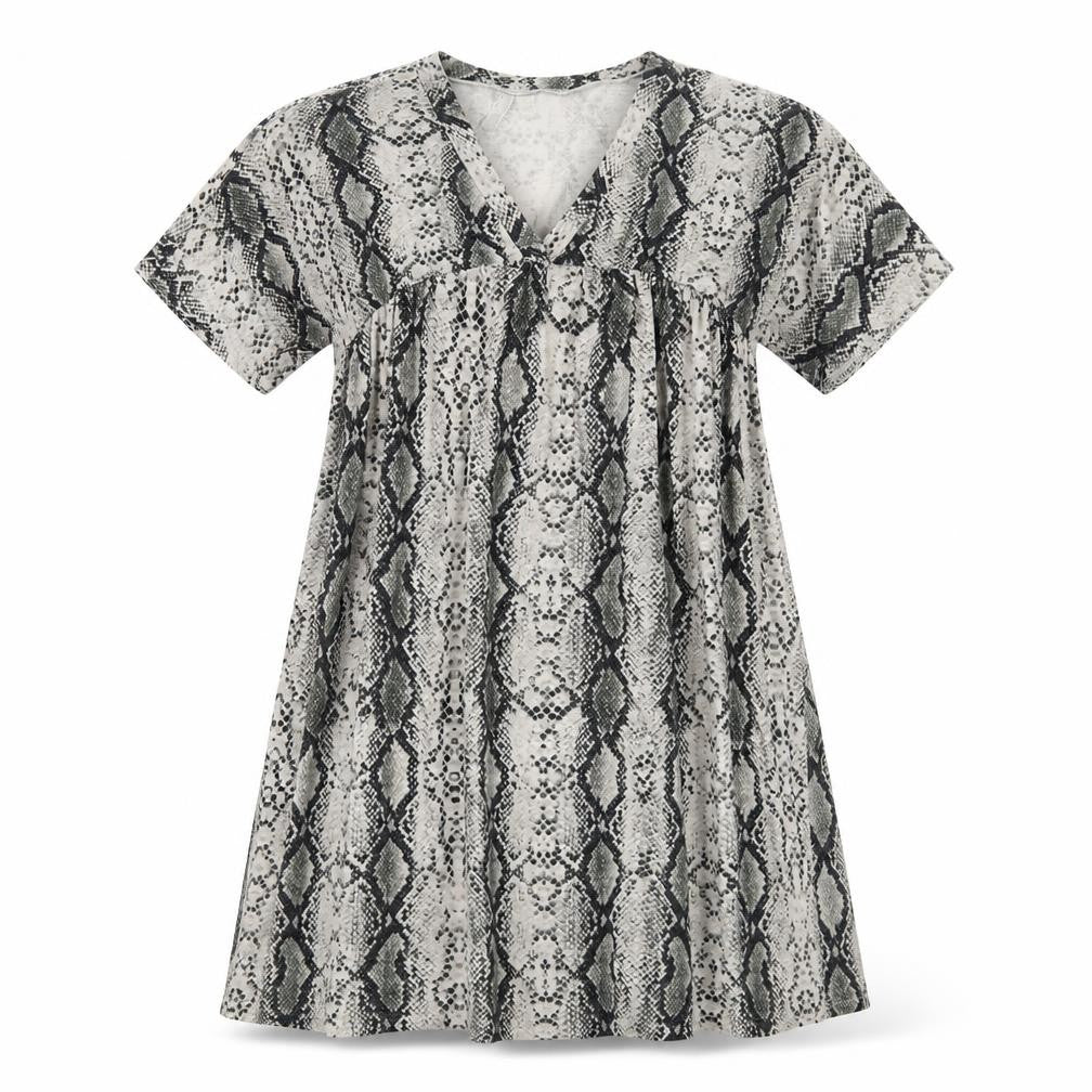 ASOS Womens Multicoloured Animal Print Polyester Skater Dress Size 10 V-Neck Pullover - Snakeskin Pattern