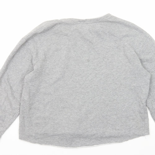 Zara Womens Grey Cotton Pullover Sweatshirt Size S Pullover